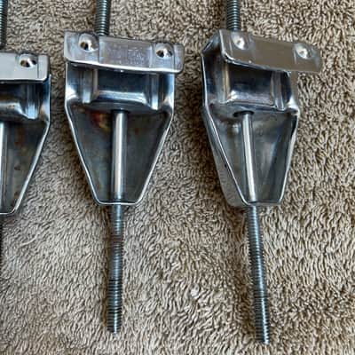 Yamaha Lot of 8 Bass Drum Tension Rods + Claws - Made in Japan 3 1/2” 80s - Chrome image 7