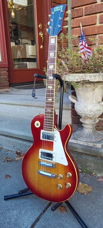 Vintage 1970s Eros Mark II MIJ Les Paul Style Guitar Copy w Case~Cherry Sunburst Finish~*SALE*~See Video! image 1