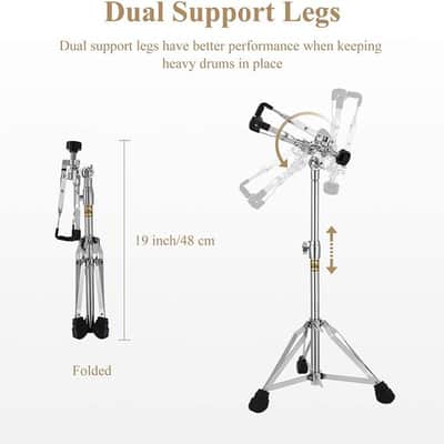 14"X 5.5" Snare Drum Set Kit Drum Sticks, Snare Drum Stand, Mute Pad, Snare Drum Gig Bag Black image 6