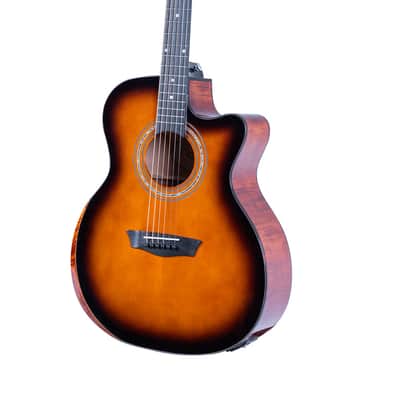 Washburn WCG10CE Comfort Series Grand Auditorium Cutaway Acoustic Electric Guitar - Desert Sunset (WCG10CE-U) image 8