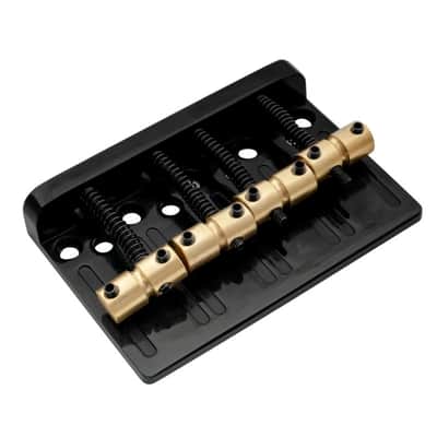 4-String Bass Bridge - Hardtail Brass Saddles Zinc Alloy Plated image 4