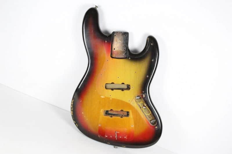 1969 Vintage Fender Jazz Bass Alder 4-Bolt Sunburst BODY ~Original Finish~ 1960s USA Early-CBS image 1
