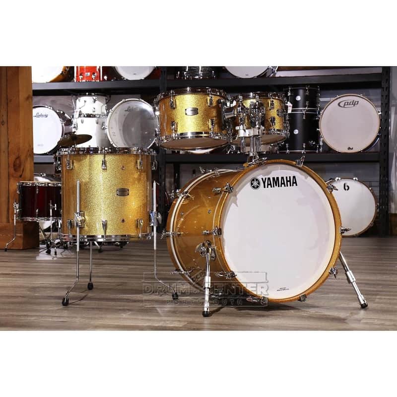Yamaha Absolute Hybrid Maple 4pc Drum Set Gold Champagne Sparkle image 1