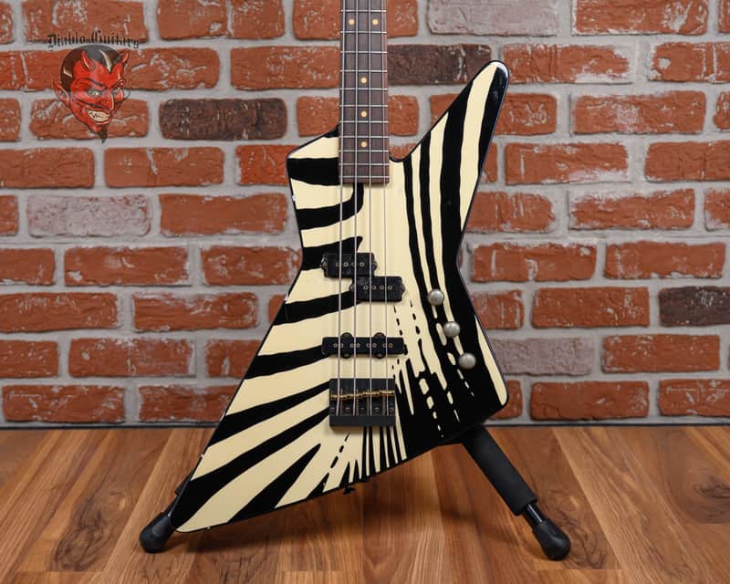 Charvel Explorer Bass Zebra Graphic 1984 w/OHSC image 1