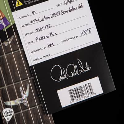 PRS 40th Anniversary Custom 24-08 Semi-Hollow Limited Edition - Charcoal Cherry Burst image 16