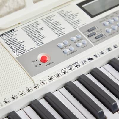 MUSTAR White 61Key Lighted Up Electric Keyboard Bench,Stand,Headphone,Microphone image 11