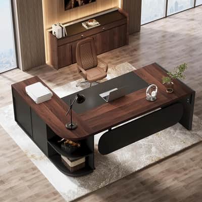 81" Luxury Music Executive Desk L-Shaped Producer Audio Engineer Studio Workstation w/ File Cabinet image 4