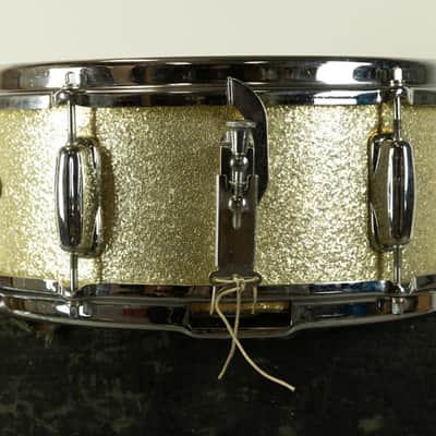 1964 Slingerland 5x14 Silver Sparkle Pearl Deluxe Student Model Snare Drum image 2