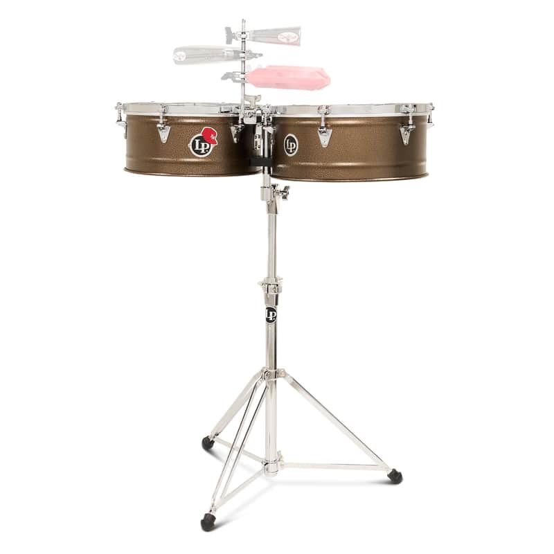 LP Latin Percussion LP1415-PM Pedrito 14″/15″ Dark Mocha Steel Timbales w/ Chrome-Plated Hardware image 1