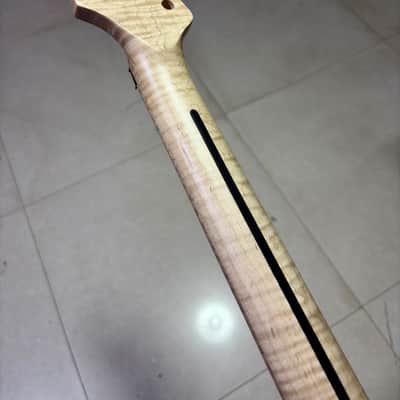 6 string Stainless steel fret 22 frets 25.5inch Flame maple Electric guitar Neck Locking nut parts image 5