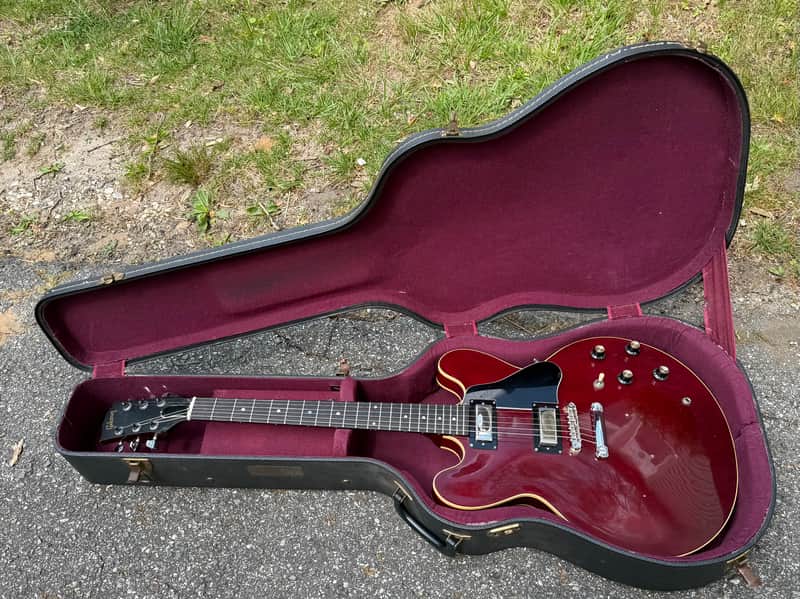 1990 Gibson ES-335 Studio W/HSC Cherry Red Vintage Semi Hollow Electric Guitar