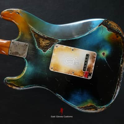 Fender Stratocaster Galaxy Blue Heavy Aged Relic by East Gloves Customs (Very Rare) image 4