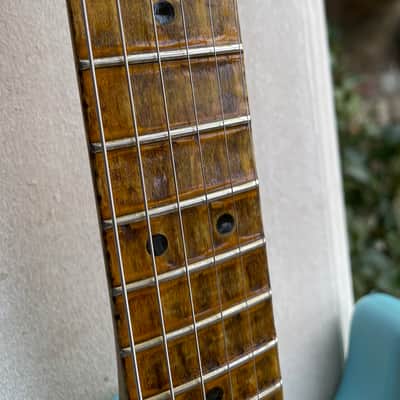 MJT Stratocaster Hardtail with Fender Jimi Hendrix Neck “Daphne Blue Heavy Relic” image 4