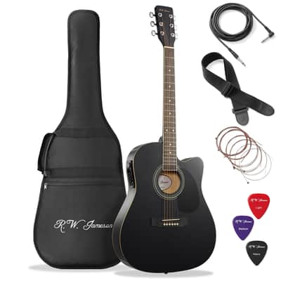 Thinline Cutaway Acoustic Electric Guitar with Gig Bag image 1