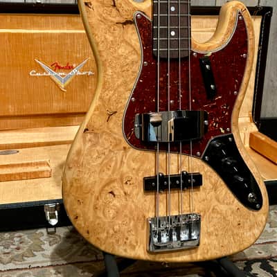 New Fender Custom Shop Artisan Maple Burl Jazz Bass, Rosewood Fingerboard, Aged Natural, Comes With Pro Setup and Ships Fast! image 23