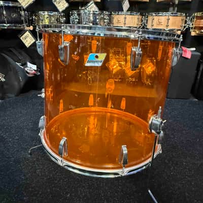 ~RARE!~ Vintage Ludwig Amber Vistalite 18x20 Floor Tom (Rm4) image 3