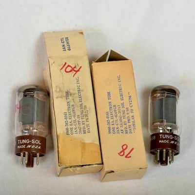 Tung-Sol CTL- 6L6- WGB matched pair 1960 image 2
