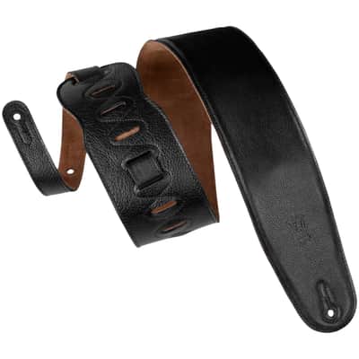 M4GF-BLK Sangle guitare basse cuir rembourée dos daim 9 cm Black Levy s image 1