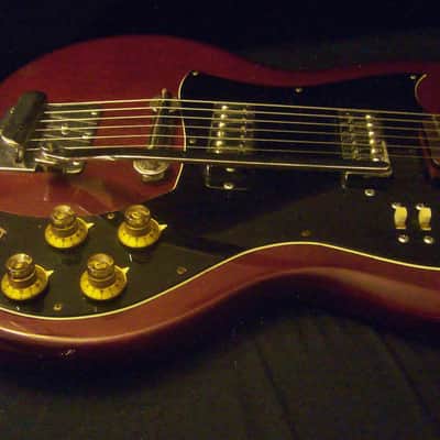 Vintage 70's Raven Electric Guitar Matsumoku Japanese SG-Style Wine Red w/Vibrato image 9