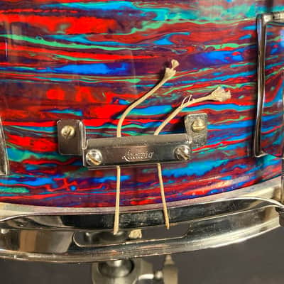 Ludwig 1971 Psychedelic Red - 5x14" Jazz Festival Snare Drum, Excellent! image 16
