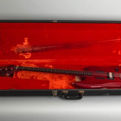 Guild Jet Star Solid Body Electric Bass Guitar (1966), ser. #SD-280, black tolex hard shell case. image 10