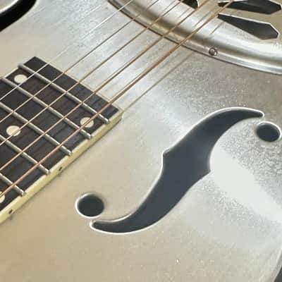Gretsch G9221 Bobtail Round-Neck Acoustic-Electric Steel Body Resonator Guitar - Steel Bild 11