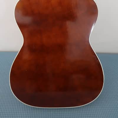 Vintage 1960s Harmony Kay Silvertone Stella Bigger Body Version Of Stella Cowboy Acoustic Concert 00 Size Guitar Made in USA Blonde Clean Time Warp Clean Chipboard Case image 13