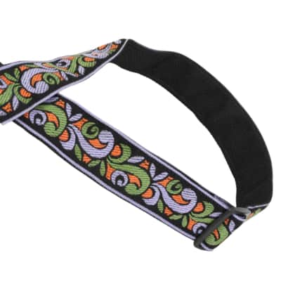 LM Retro-Style Jacquard Weave Guitar Strap - Purple Wah Wah image 4