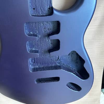 Matte Blue Paulownia Wood Guitar Stratocaster Strat Style Body image 2