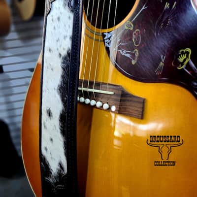 The Midnight Range - Handcrafted Full-Grain Leather Guitar Strap with Hair-on Cowhide image 4