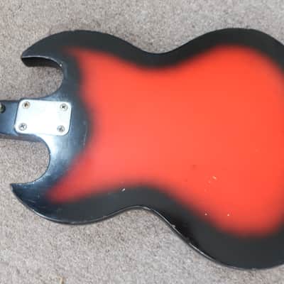 Vintage 1970s MIJ Teisco Lyle Encore SG Loaded W/ 2 PU Rye Cooder Gold Foil Goldfoil Pick Ups Wine Red Well Made Matsumoko Small Body Lo Fi Cool Low Intonation Plays Well image 9