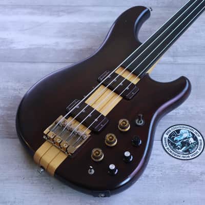 1980 Ibanez Japan MC940 Musician Series Neckthrough Fretless Bass (Dark Stain) image 1
