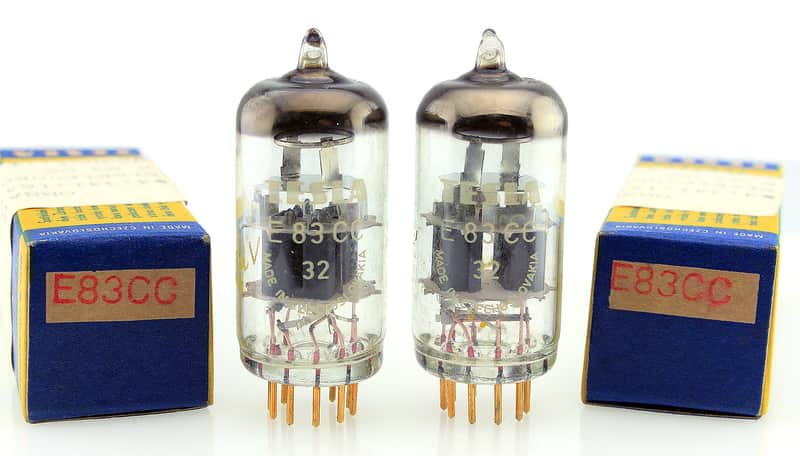 Matched Pair 1973 Tesla E83CC ECC83 ECC803S Gold Pin NOS Military Vacuum Tubes image 1