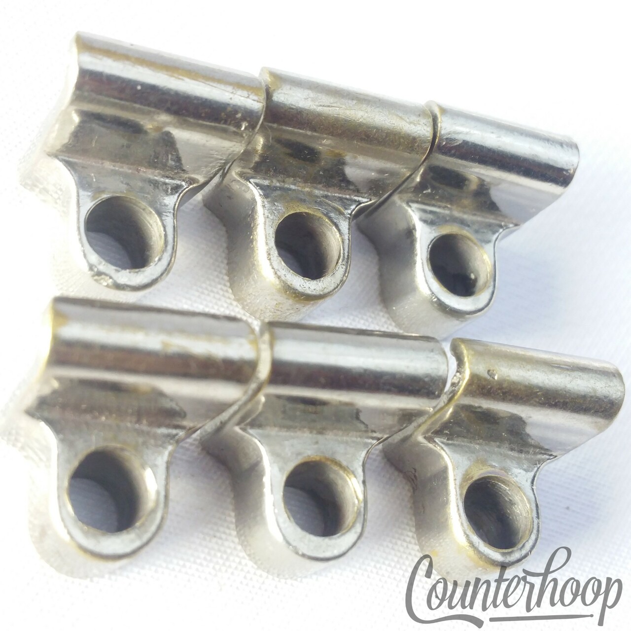 Machined 6x Tension T-Rod Clips Nickel Single-Flange Rim Floor/Tom/Snare Drum20s — main photograph