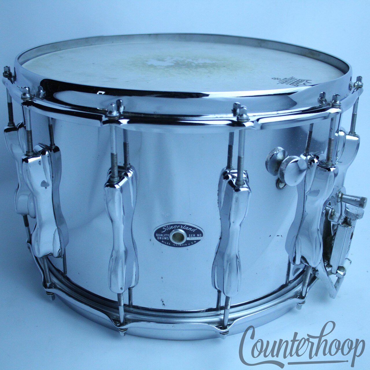 Slingerland 14x9"Magnum Snare Drum TDR 12-Lug 5ply Maple Chrome Wood Vintage 80s — main photograph