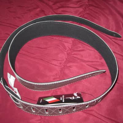 new with tags very near A+ Perri’s Leathers Ltd BM2-NKL 2" Soft Italian Premium Leather Nickel (light gray) / Suede Black Guitar Strap - main side is Nickel Leather / other side is Black Suede (can be reversed) - adjustable length of 35" to about 50" image 5
