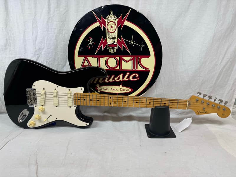 Fender ST-57 ST57 Stratocaster Guitar with Custom-ordered preamp - MIJ Made In Japan 1993 - 1994 - Black / Maple neck image 1