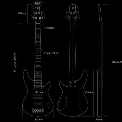 Lindo PDB-5 V2 Purple 5-String Electric Bass Guitar & HARD CASE | Dove Inlays | Unique Graphic Art Finish | Luminlays | High Gloss | Sycamore Body | Laurel Fretboard | 3-Piece Neck image 11
