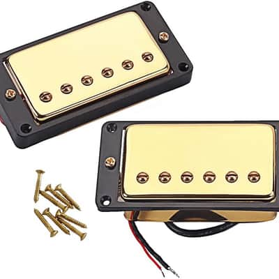Guitar Humbucker Pickups Set,Double Coil Neck and Bridge Pickup Replacement Parts for LP Electric Guitar (GOLD-2) image 1