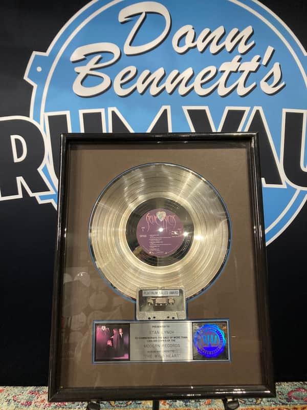 Stan Lynch Stevie Nicks, RIAA, The Wild Heart, Platinum Record (#27) image 1