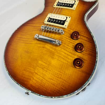ESP LTD EC-1000FM Deluxe, AA Flame Maple Top, Seymour Duncan Slash APH-2 Set, Amber Sunburst, Korea, w/HSC 2017 image 8