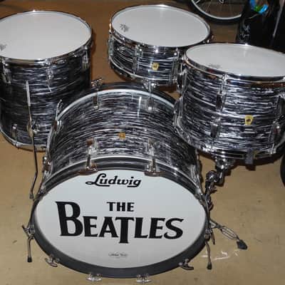 Vintage Ludwig Black Oyster Pearl Drum Set w/ Snare! 60's Ringo Kit! Brooklyn NY image 1