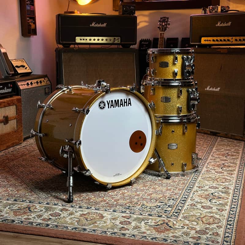 Yamaha AM0F40J Absolute Hybrid Maple 10x7/12x8/14x13/20x16" 4pc Shell Pack 2014 - Present - Gold Champagne Sparkle image 1