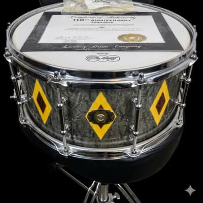 Ludwig 110th Anniversary Legacy Mahogany 13/16/22/6.5x14 4pc. Drum Kit Charcoal w/Diamond Flash Inlay 2019 - Diamond Flash Charcoal image 2