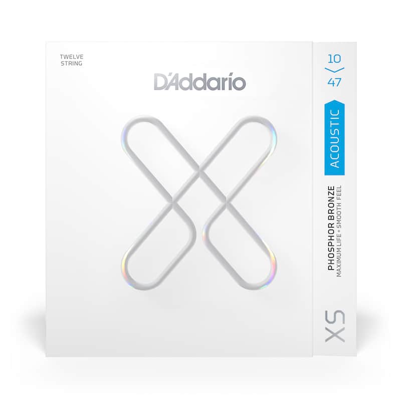 D'Addario XS Coated Phospher Bronze Acoustic Guitar Strings, 12-String, 10-47 Light image 1