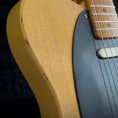 Whitfill T Custom Shop Boutique Relic Telecaster Lightweight Swamp Ash Blackguard, 3,06kg, 10" Radius uvm. 2021 - Aged Butterscotch Relic image 3