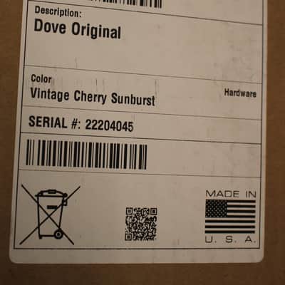 2024 Gibson Dove Original Acoustic-Electric Guitar Vintage Cherry Sunburst w/Case image 5
