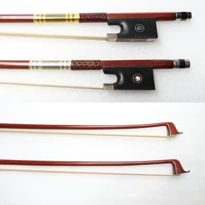 4/4 Violin Bow Brazilwood Stick Mongolian Horsehair Ebony Frog w/ Abalone eye image 7