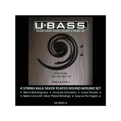 Kala U-Bass Silver Plate Round Wound Strings Set image 1