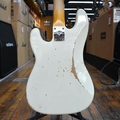 Fender Custom Shop 1960 Precision Bass Relic Super Faded Aged Olympic White w/Tweed Case image 3